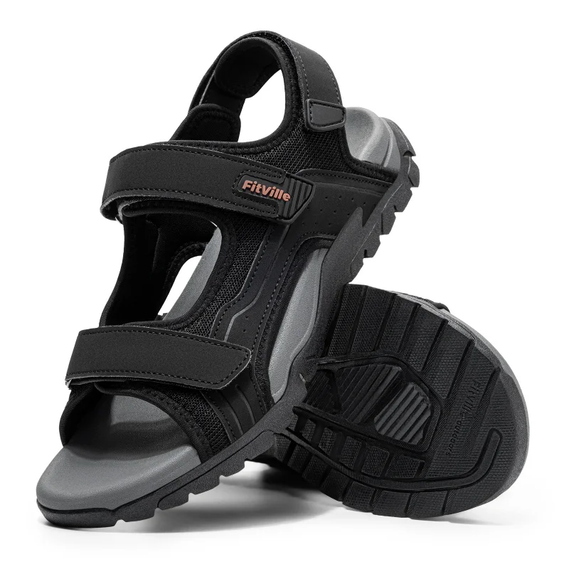 

FitVille Wide Fit Men'S Sandals Creek Wading Sandal Quick-Dry Non-Slip Sports Beach Shoes For Men Summer Breathable Lightweight