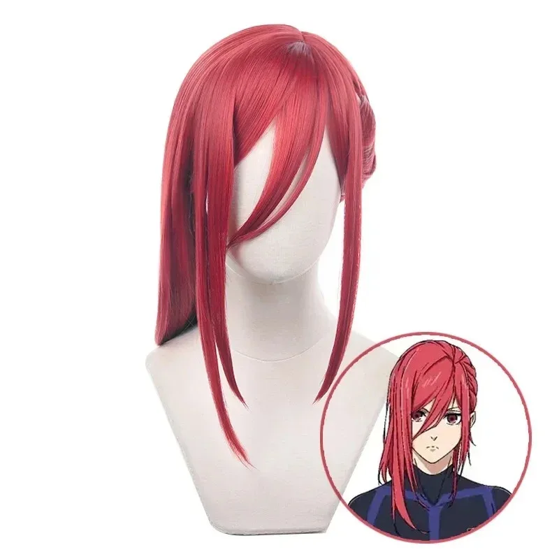 25COSAnime الأزرق قفل Hyoma Chigiri شعر مستعار تأثيري الأحمر مضفر الضفائر الشعر ألياف مقاومة للحرارة شعر مستعار هالوين حفلة Isagi Yoichi شعر مستعار