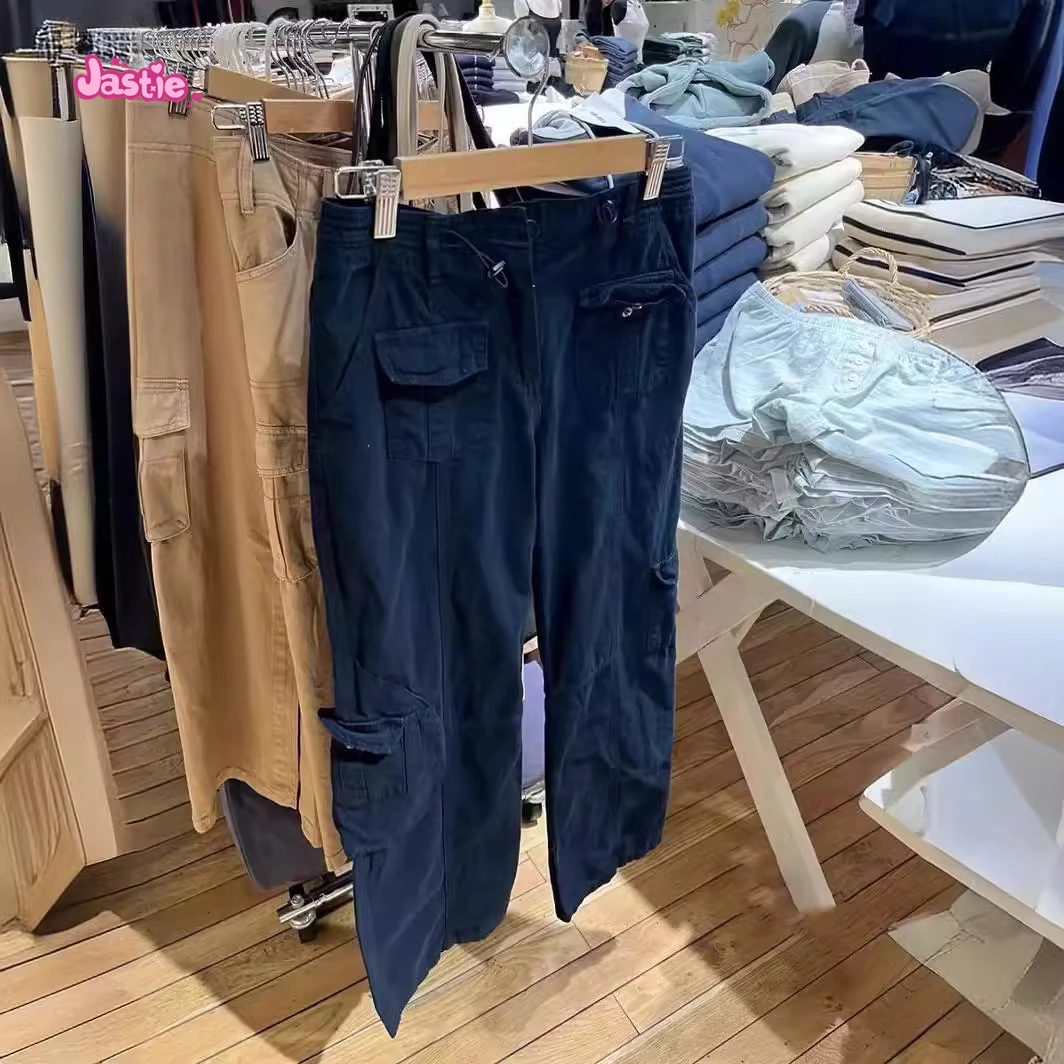 2024 Spring And Summer BM Style Overalls For Women Multi-pocket Wide Leg Pants Low Waist Casual Sports Pants Trendy Trousers