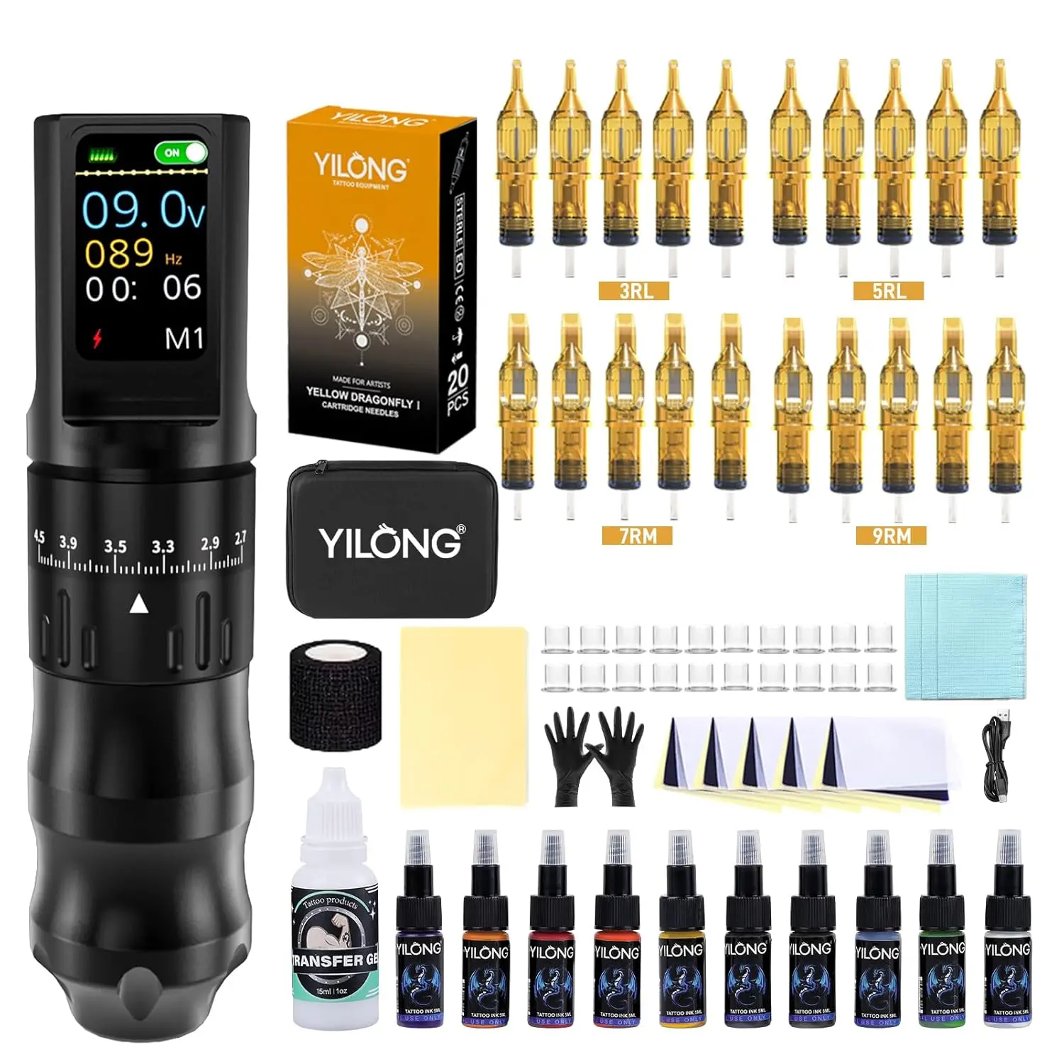 

Wireless Tattoo Pen Kit for Beginners – 1200mAh, LED Display, Adjustable Stroke, Complete Set