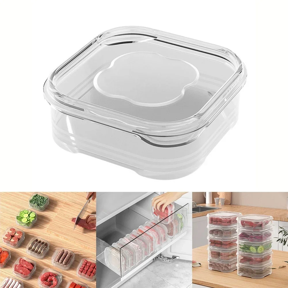 Refrigerator Storage Box Fridge Organizer Food Container Sealed Fresh With Lid Fresh Vegetable Fruit Boxes Drain Basket Organize