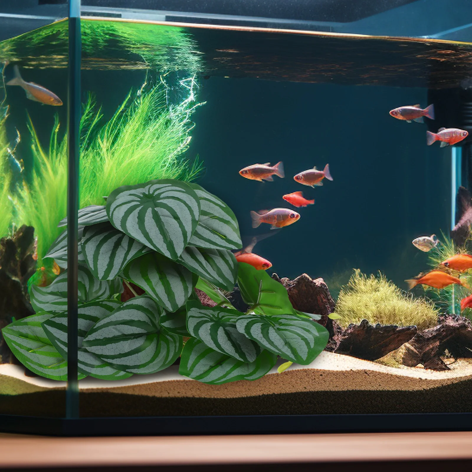 

Artificial Reptile Plants Lifelike Plastic Leaves for Gecko Snake Terrarium Enclosure Climbing Branches Faux Aquarium Decor