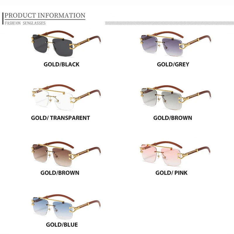 CATERSIDE Retro Quadratische Sonnenbrille Männer Frauen 2024 Luxus Marke Designer Golden Lion Dekoration Sonnenbrille Männer Reisen Brillen – Detail 3