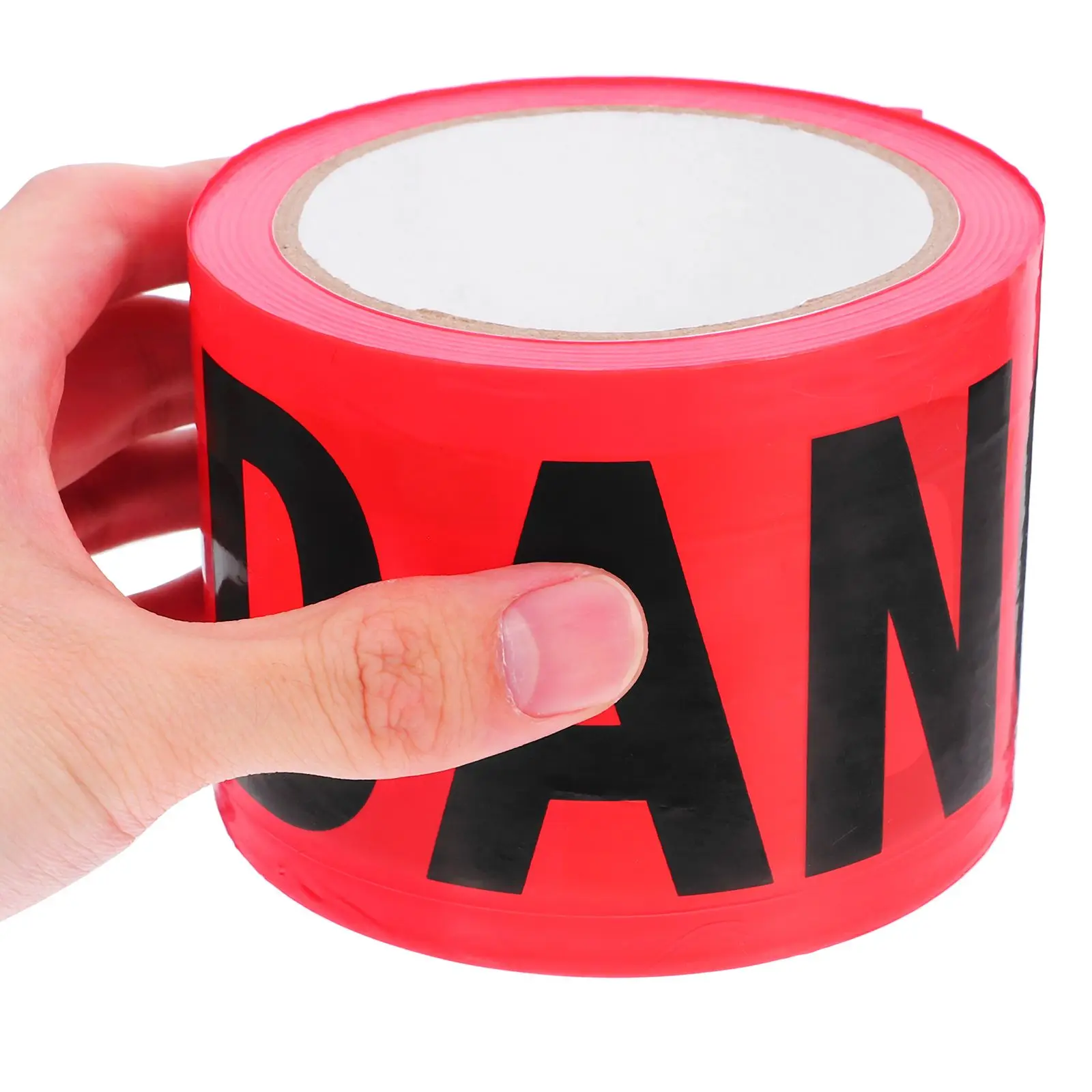 75mm Danger Isolation Tape Red Black 100m Roll High Visibility PE Stretch Resistant Weatherproof Halloween Caution Decor