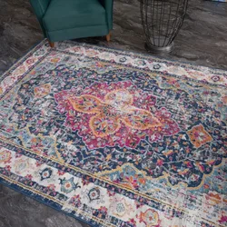 Vintage Area Rug Classic Oriental Design Soft Rug for Living or Bedroom Persian Moroccan Boho Style Carpet Non Slip Floor Mat