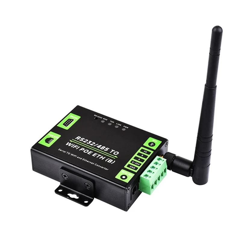 Servidor serial de grau industrial aa84 rs232/485 para wifi e ethernet modbus gateway, porta de rede poe gateway mqtt