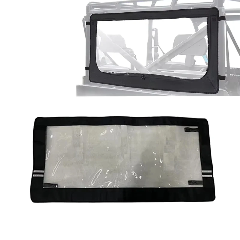 Soft Mesh Shade Net UTV Rear Windshield Windscreen Clear 600D+PVC Compatible With Polaris Ranger XP 1000 / Crew 2017 2018 2019