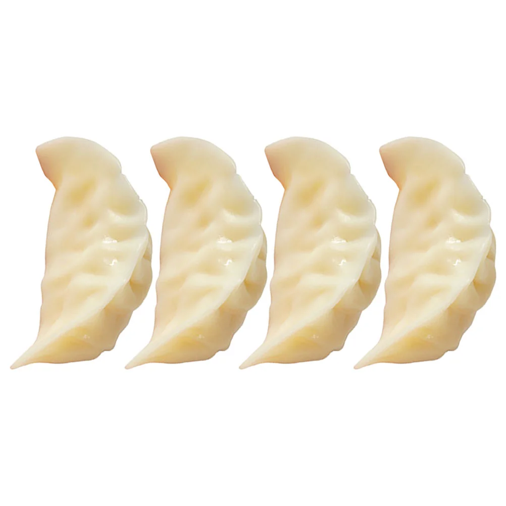 4 Pcs Simulation Dumpling Model Realistic Fake Food Fried Dumplings Artificial Pvc False Adornment Child