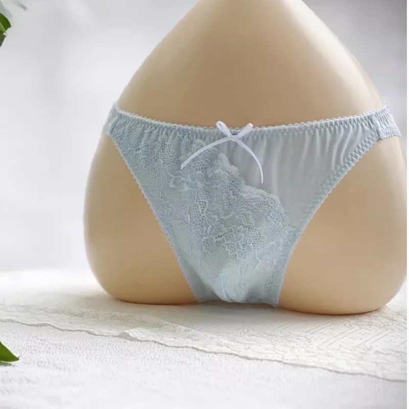 Man's Panties Low Waist Pink Silky Touch Lace Embroid Briefs Live Show Dance Private Party DJ Club Bar FKK Sheer Sexy view 5