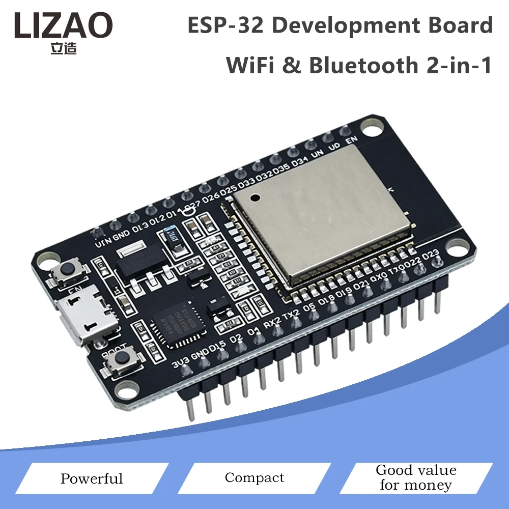 ESP32 Dual Core Development Board WiFi Bluetooth 2-in-1 Module Type-C USB Interface Full GPIO Pins Compact Low Power MCU Module