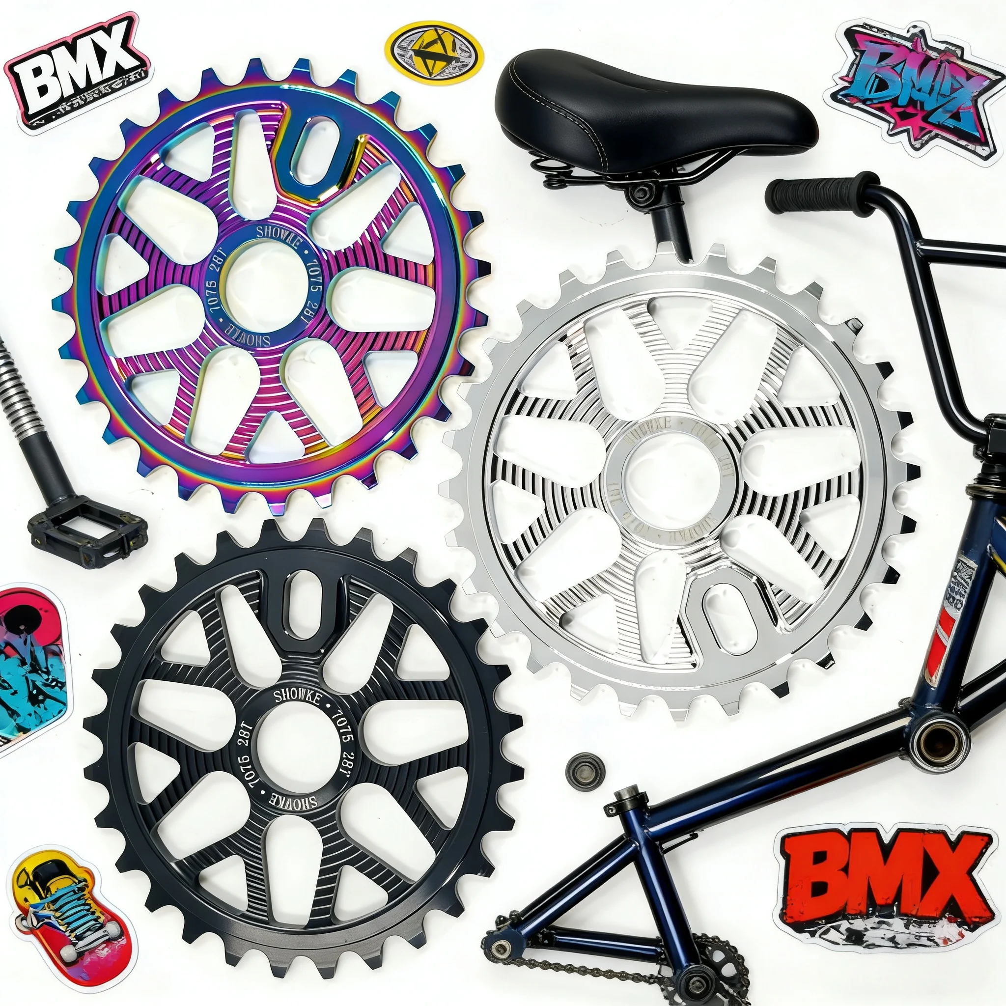 

BMX Sprocket 1/2" * 1/8" 28T Lightweight Aluminum Alloy 7075 CNC Bicycle Chainwheel Racing Performance Bike Chainring BMX Parts