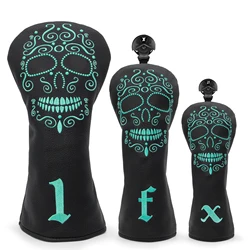 Sku-ll Design Black High Quality Embroidery Golf Club Head Covers Golf Fariway Wood Covers Hybrid Head Covers 3 Wood Headcover L