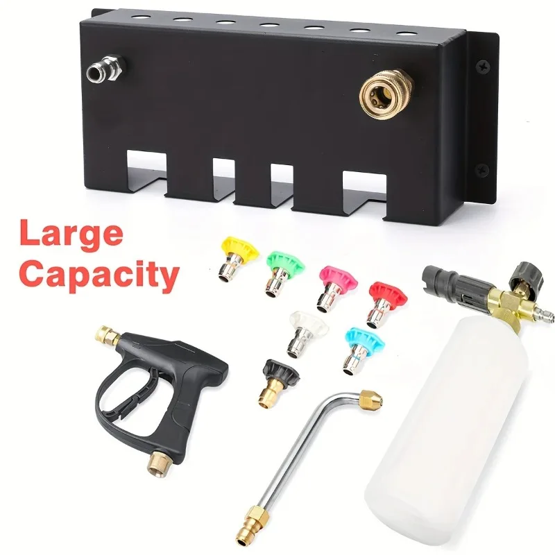 Durable Wrought Iron Wall Support for High Pressure Spray Wand Balcony Cleaning Storage Accessory