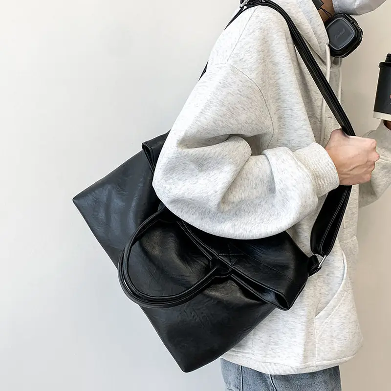 Designer Style Men's Commuting File Bag Hand-Held Briefcase Multifunctional Large Capacity Versatile Tote Bag Crossbody Bag