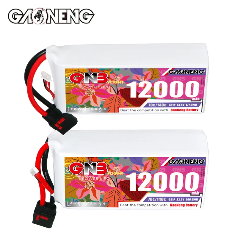 GNB LiPo Battery 4S 6S 12000mAh 14.8V 22.2V 70C/140C With QS8 XT90S Plug Special high Pressure Protection for Agricultural Drone