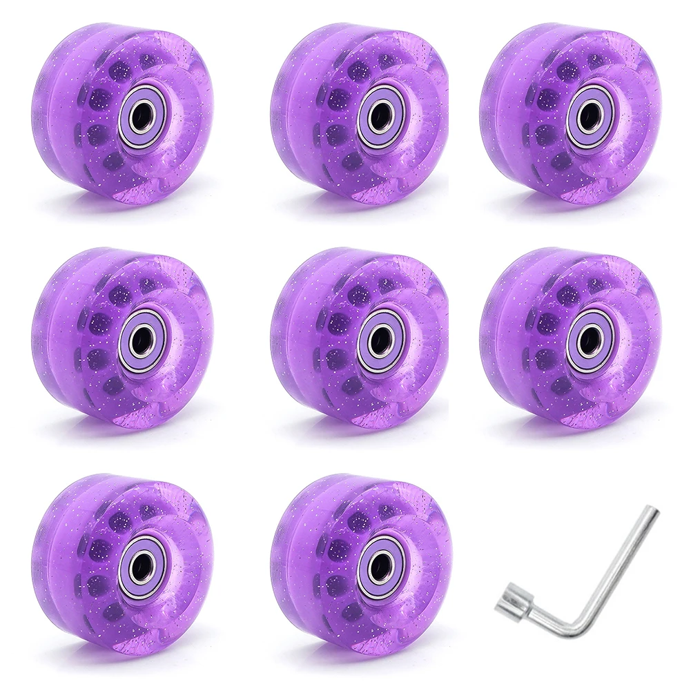 Rueda de patín de 8 piezas, pieza de repuesto de 58x32mm, 82A, para patines de doble fila, Quad, colorida