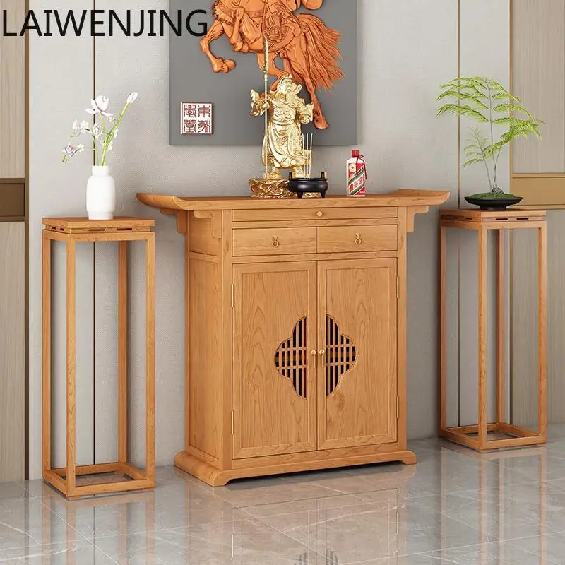 

MJY cherry wood solid wood table Buddhist niche vertical cabinet Buddha table household incense table