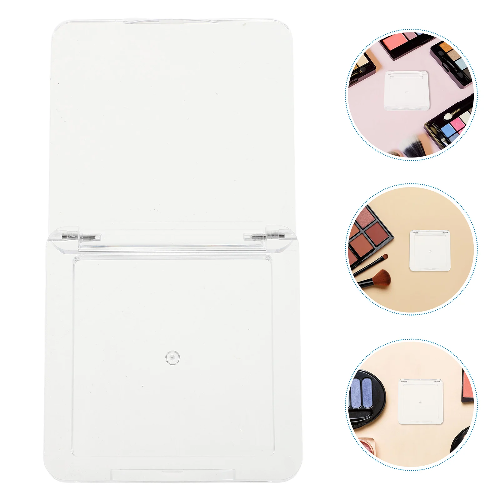 

3pcs Single Layer Highlight Box Empty Eyeshadow Pans Makeup Palette Lipstick Containers Travel Blush Powder Compact Square