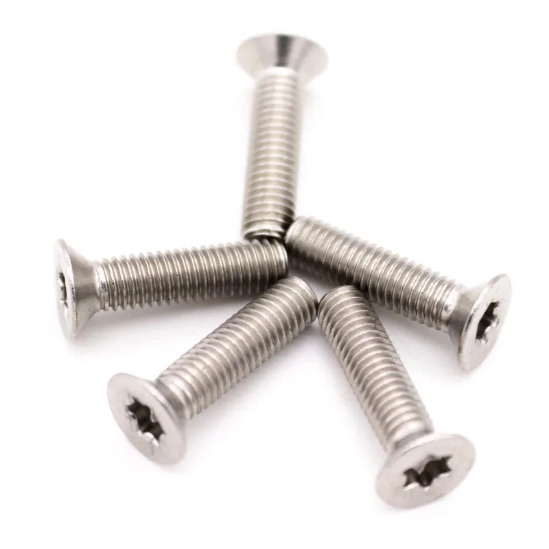 5/10/50pcs M1.4 M1.6 M2 M2.5 M3 M4 M5 M6 M8 304 A2-70 Stainless Steel GB2673 Six-Lobe Torx Flat Countersunk Head Screw Bolt