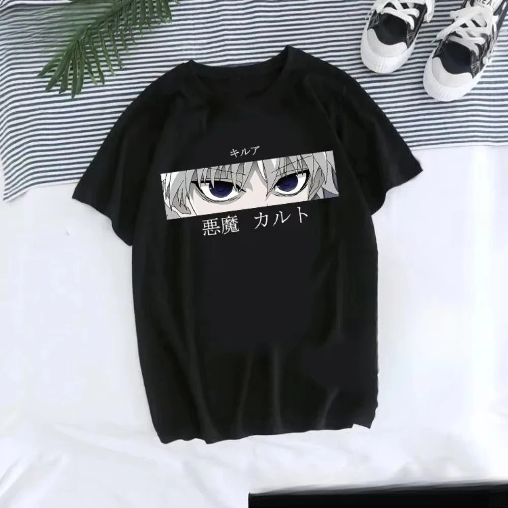

Anime Huntertwo X T-shirt Japan Manga Hisoka Killua Zoldyck Kawaii Short Funny T Shirts Kurapika Devil Eye Tee Cool Tops