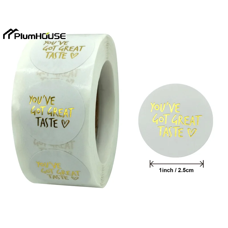 500pcs/roll Round Bronzing Retro Labels Baking DIY Stickers Kraft Paper Sealing Stickers