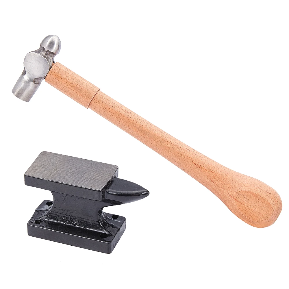 

1set Carbon Steel Hammers with Wood Handle BurlyWood 25x5.7cm 2pcs/set