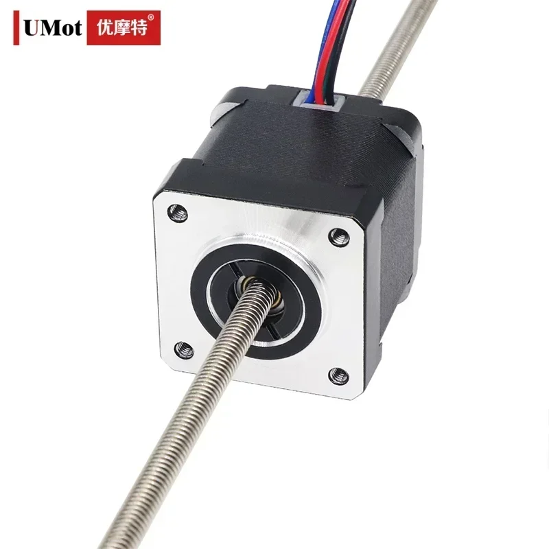 UMOT Small Nema14 Non Captive Lead Screw Linear Stepper Motor with Screw Length 190mm Thrust 105N Torque 0.220Nm Stepping Motor