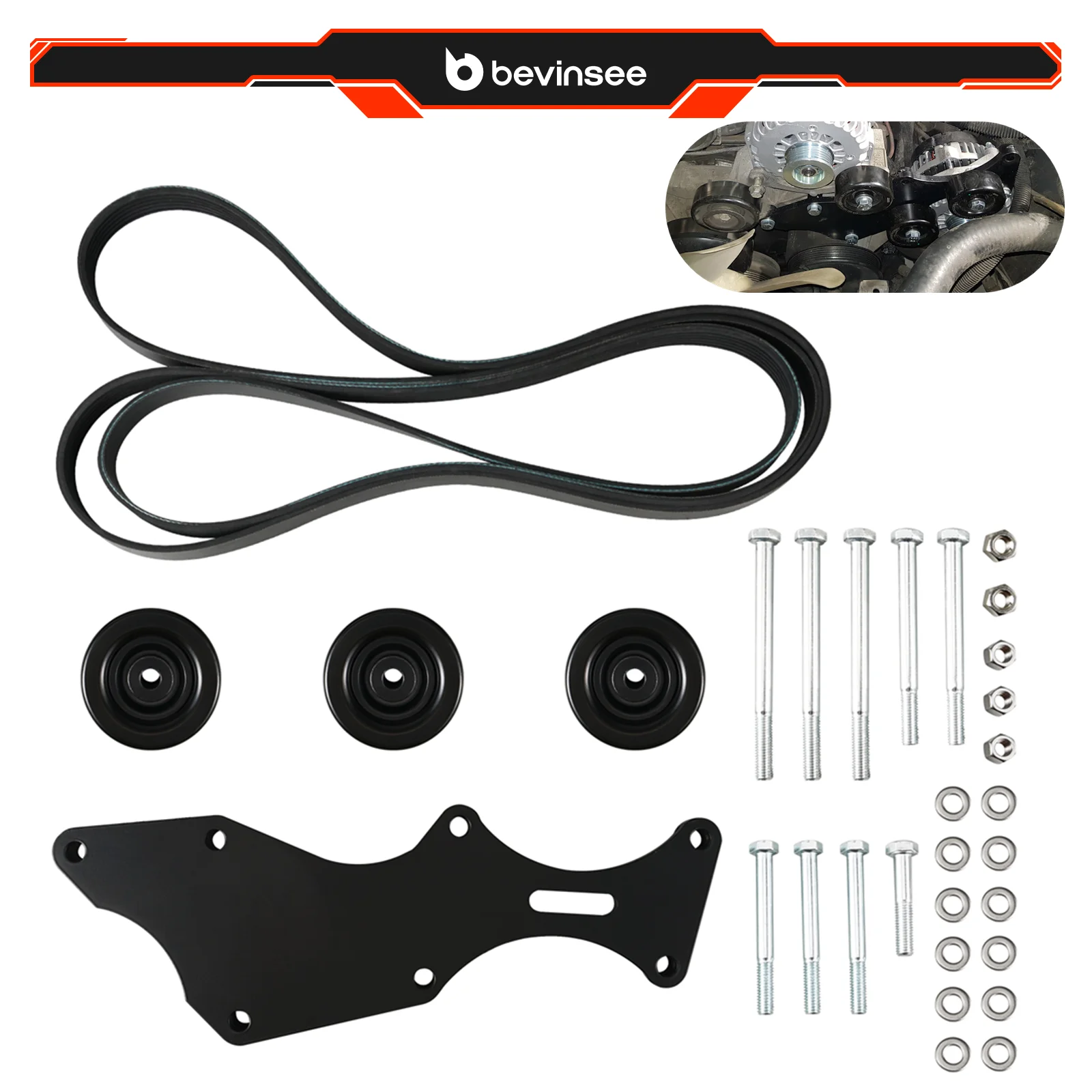 

For LS Triple Alternator Bracket Kit,for GM Truck SUV Engines 4.8 5.3 6.0 6.2L V8, for Chevrolet for GMC for Cadillac for Hummer