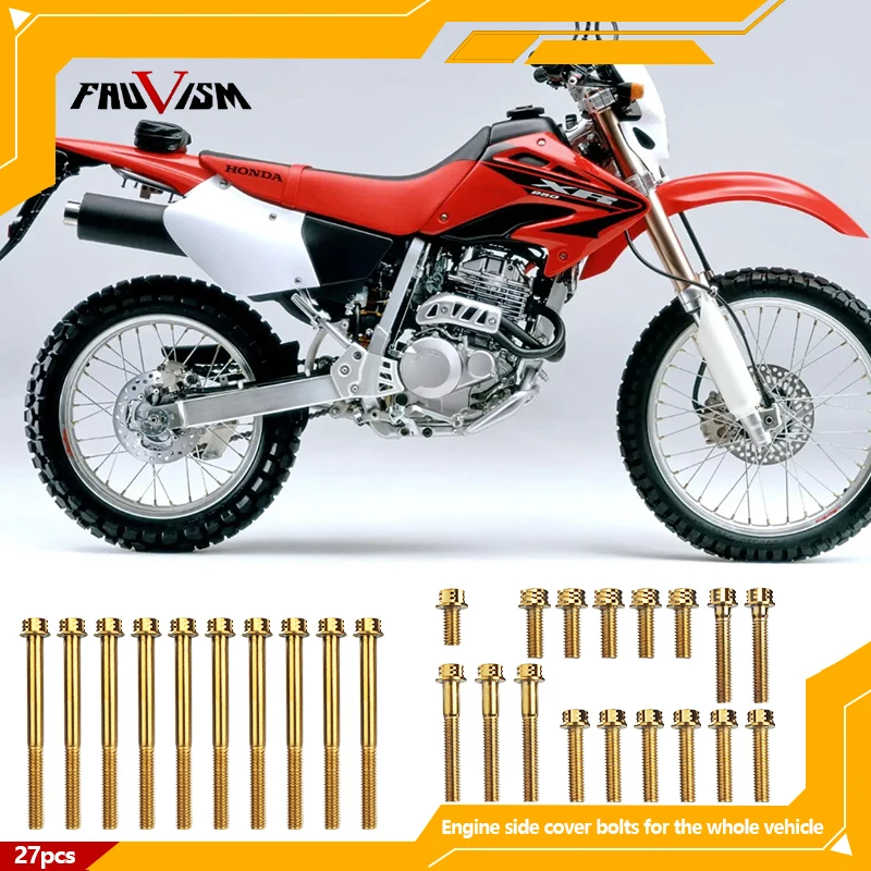 

for Honda XR250 BAJA 1996-2005 XR250 1996-2022 Engine Covers 27pcs Stainless T27 Tool Torx Head Allen Bolt Socket Screw Kit
