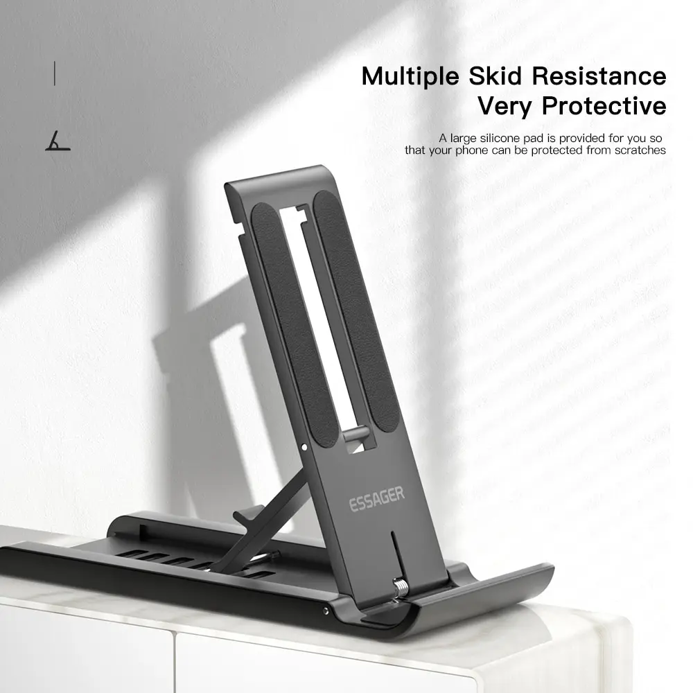 Soporte de escritorio portátil de Essager, soporte plegable para teléfono móvil para iPhone 13 Pro Max, iPad Xiaomi, soporte de escritorio portátil