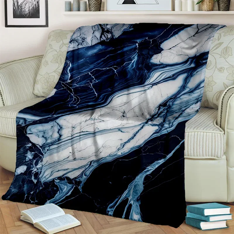 3D Luxurious Colour Blue Green Gold Marble Pattern Blanket,Soft Throw Blanket for Home Bedroom Bed Sofa Travel Cover Blanket Kid