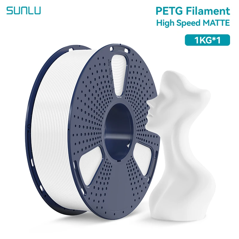 SUNLU Hochgeschwindigkeits-Matt-PETG-Filament 1,75 mm +/- 0,02 mm 1 kg Spule (2,2 lbs) Hochgeschwindigkeitsdruckfilament, passend für die meisten FDM-Drucker