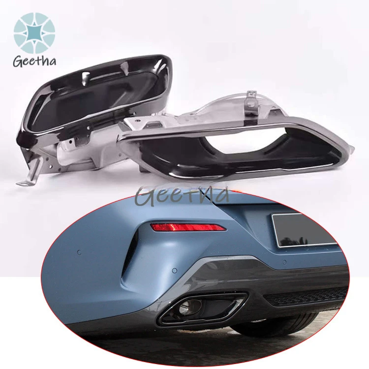 

For Black Glossy Steel Rectangular Exhaust Tail for BMW 8 Series G14 G15 G16 M850i 840i M Sport 2door 4door 2020+