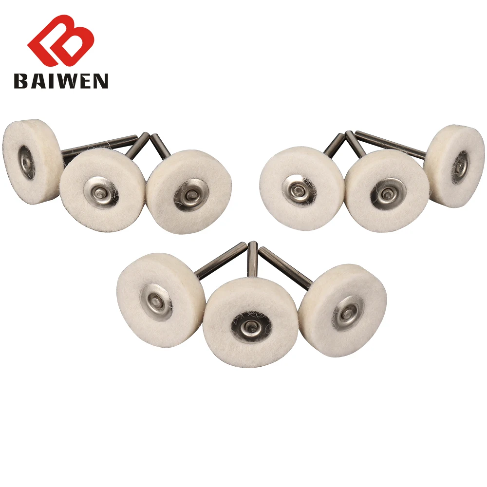 10Pcs Rotary แปรงขัดขัดขัด Buffing ล้อแปรงสำหรับโรตารี่เครื่องมือ25Mm รอบผ้าขนสัตว์อุปกรณ์เสริม