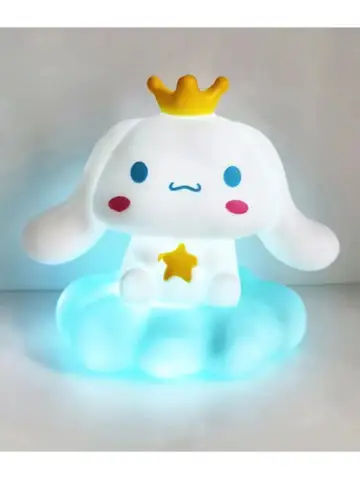 New Kawaii Sanrios Night Light Enamel Cloud Cartoon Kuromi Cinnamoroll Pochacco Small Table Light Illuminating Decoration