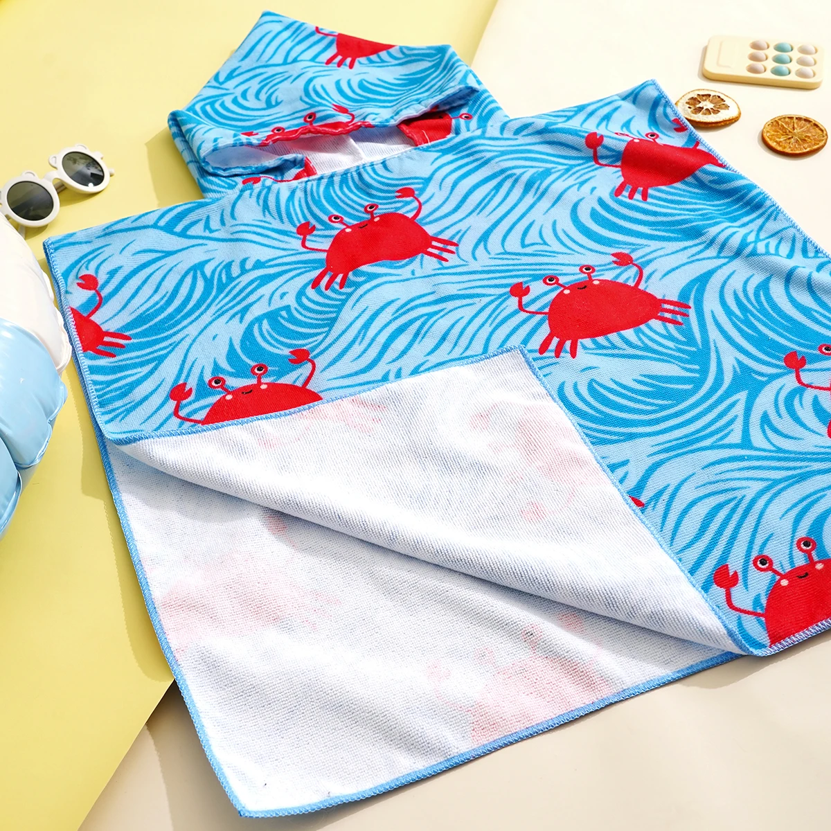 Happyflute 1Pc Baby Bath Towel Hooded Soft Coral Velvet Child Bathrobe Cute Cartoon Animal Toddler Sleeping Swaddle Wrap Blanket image 4