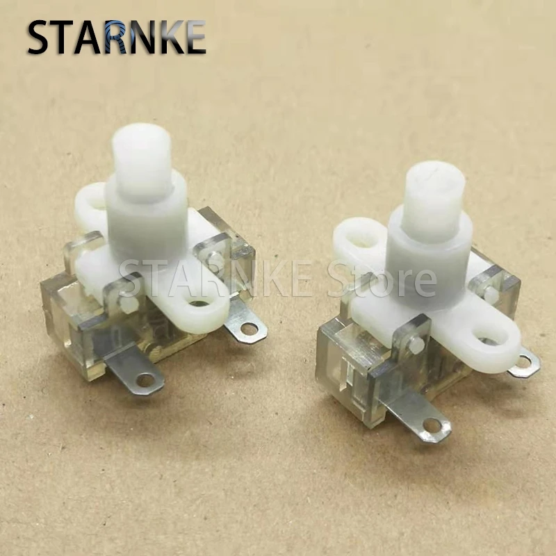 20PCS Power Strip Power Push Button Switch All Copper 2Pins Socket Self Locking Switch Hole Spacing 19MM