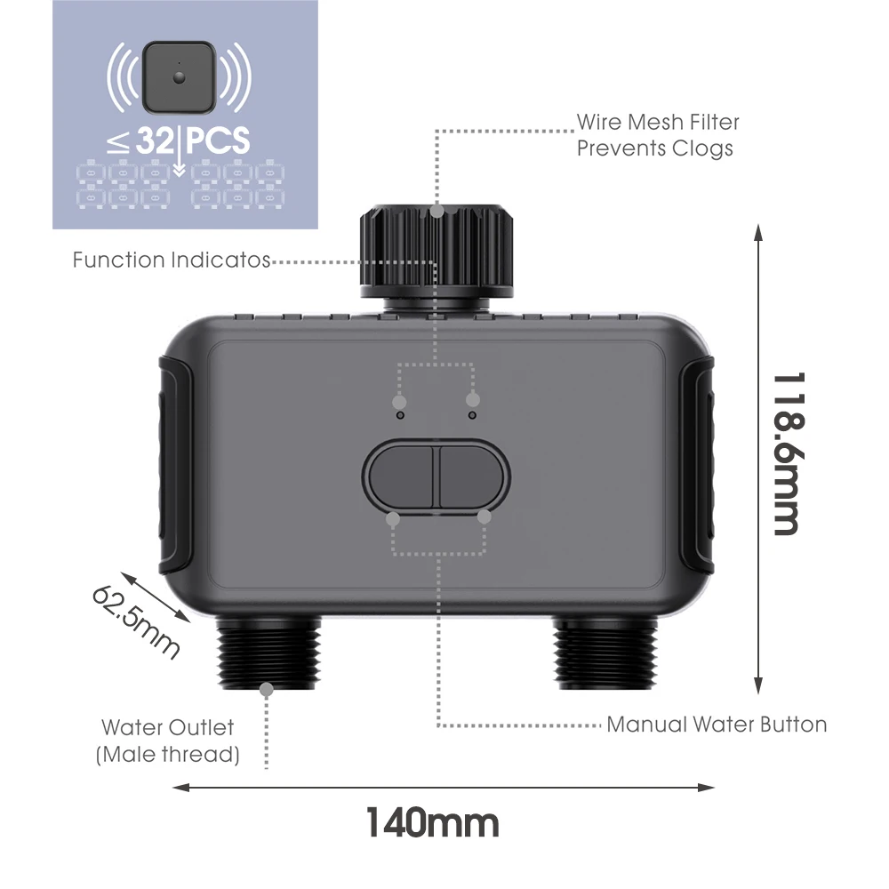 DIY Smart WIFI System Automatic Watering Micro Adjustable Drippers Head Mist Nozzle Sprinkler 4/7mm PVC Hose 1/4