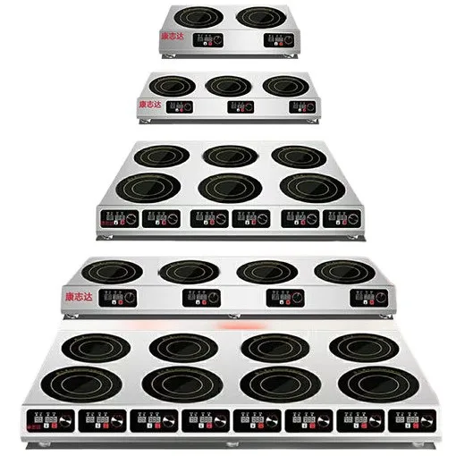 Commercial Multi Head Induction Cooker 5000W Four Six Burner Electric Ceramic Stove Hot Pot Stove