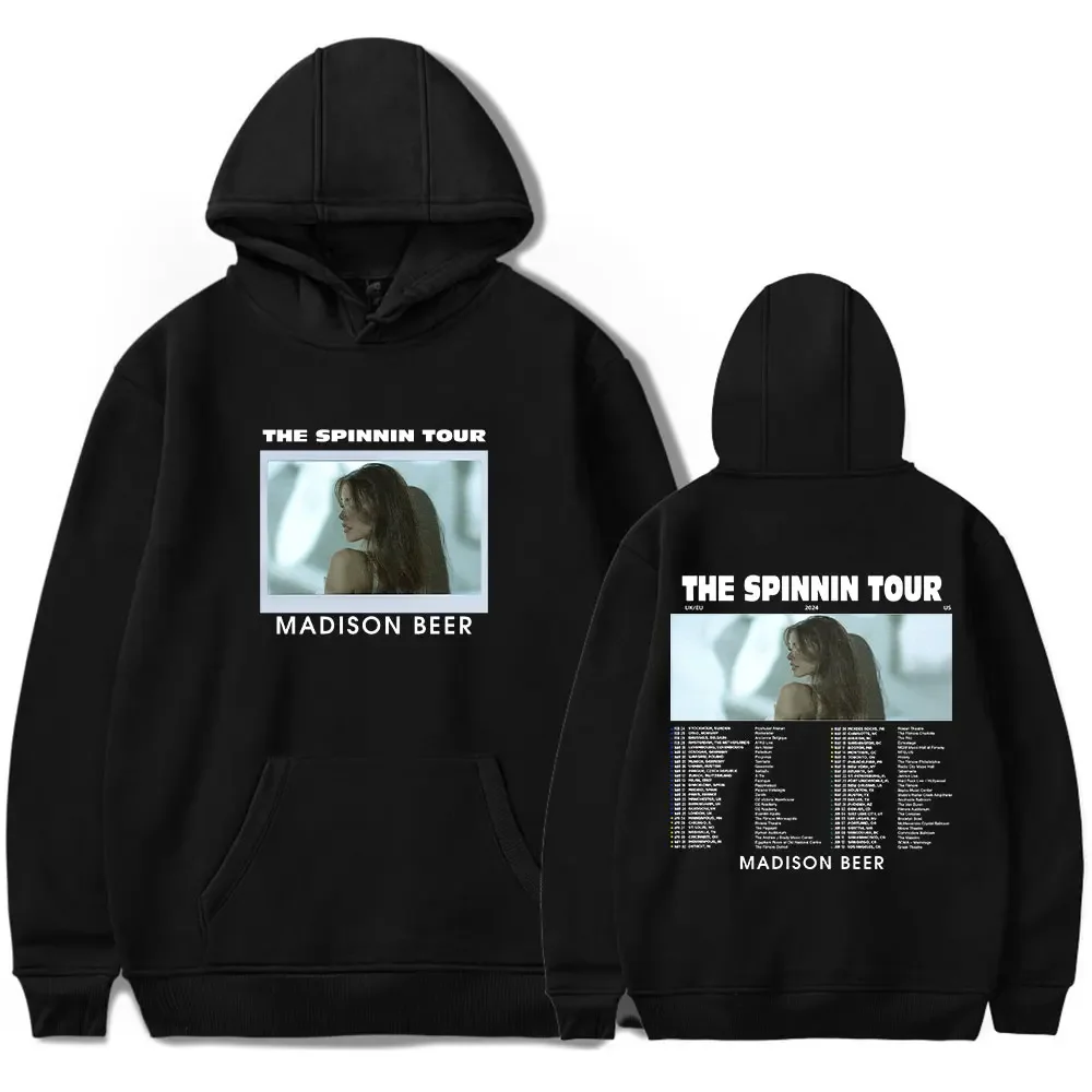 Madison Beer The Spinnin Tour 2024 Oversized Women/Men Hoodie Sweatshirt Streetwear Hip Hop Pullover Hooded Jacket Y2K Clothes