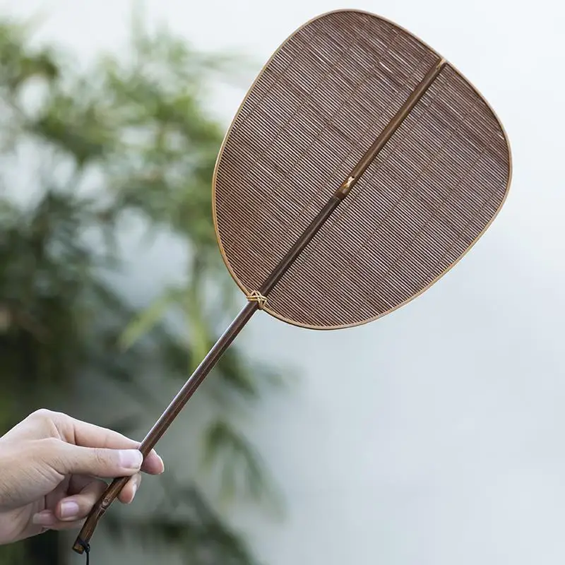 Bamboo wood bamboo silk fan handmade bamboo cheongsam zen retro green grate fan Hanfu jewelry dance fan