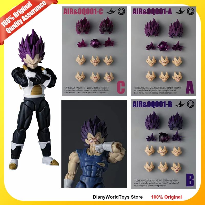 

100% Original Air OQ Studio Dragon Ball Shf Super Saiyan SSJ Majin Vegeta Head Accessories Vegeta Custom Heads Kit In Stock Toys