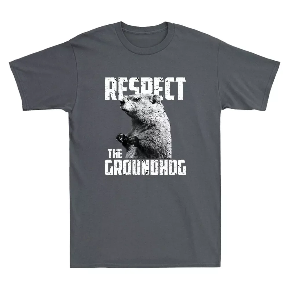 Respect The Groundhog Ground Hog Day Animal Lover Vintage Men's Unisex T-Shirt