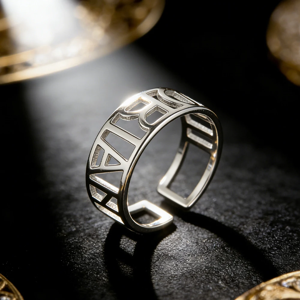 

Customizable Chunky Gold Stainless Steel Ring for Men Women Personalized Couple Initials Ring Premium Wedding Band for Dating