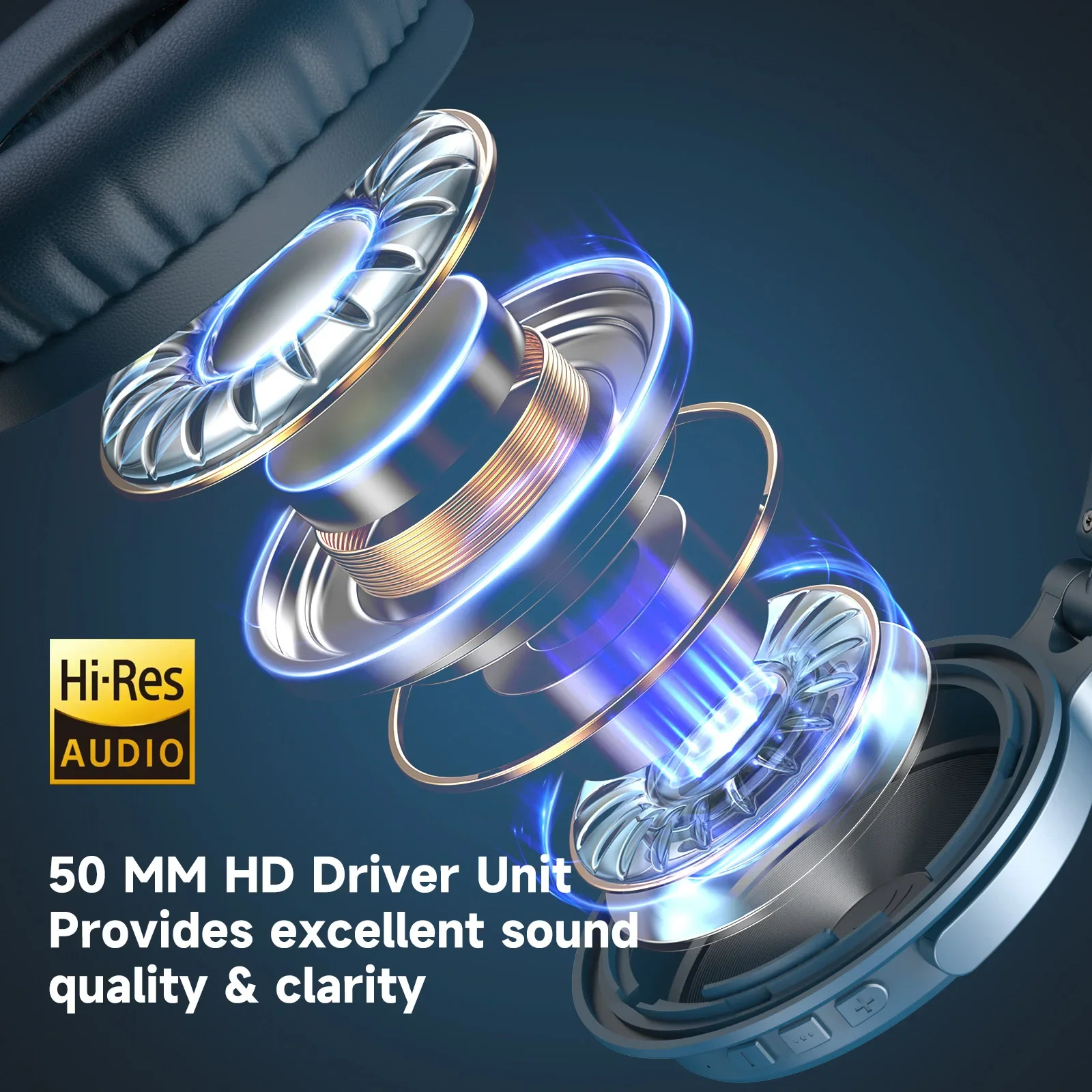 Oneodio Pro C Cuffie wireless Bluetooth 5.2 sopra l'orecchio con microfono Audio ad alta risoluzione Cuffie wireless e cablate 110 ore di riproduzione AAC