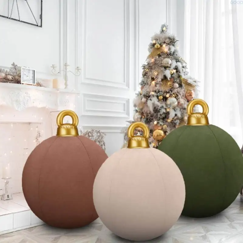23GA Inflatable Ornaments Balls Outdoor 24 Inch Large Inflatable Christmas Balls, Reusable Blow Up Christmas Ornaments,