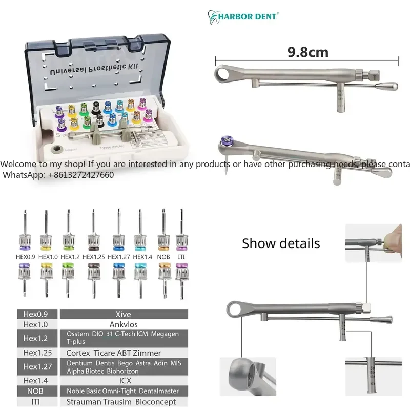 

Handpiece Universal Repair Tools Torque Wrench Screw Drivers Prosthetic Repair Kit