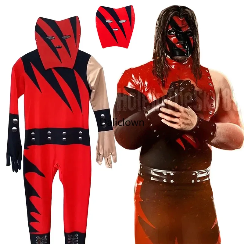 1997 سوبر ستار المصارع طقم ملابس الاطفال الطفل ملابس ضيقة هالوين بذلة WWE كين تأثيري قناع البدلة lf[5