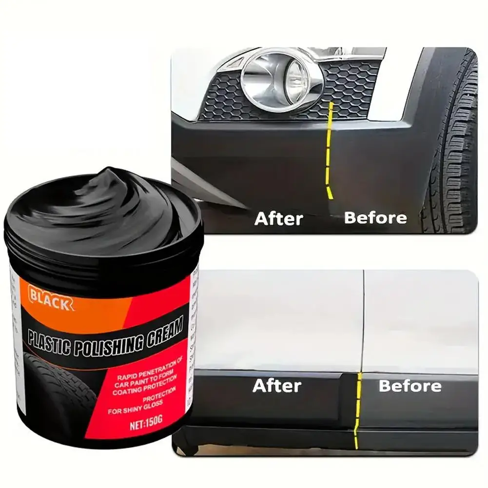 Pasta de reparo de plástico e borracha-polonês de cristal preto para arranhões de carro, brilho de pneu e renovação interior, anti-envelhecimento e desbotamento re l9v9