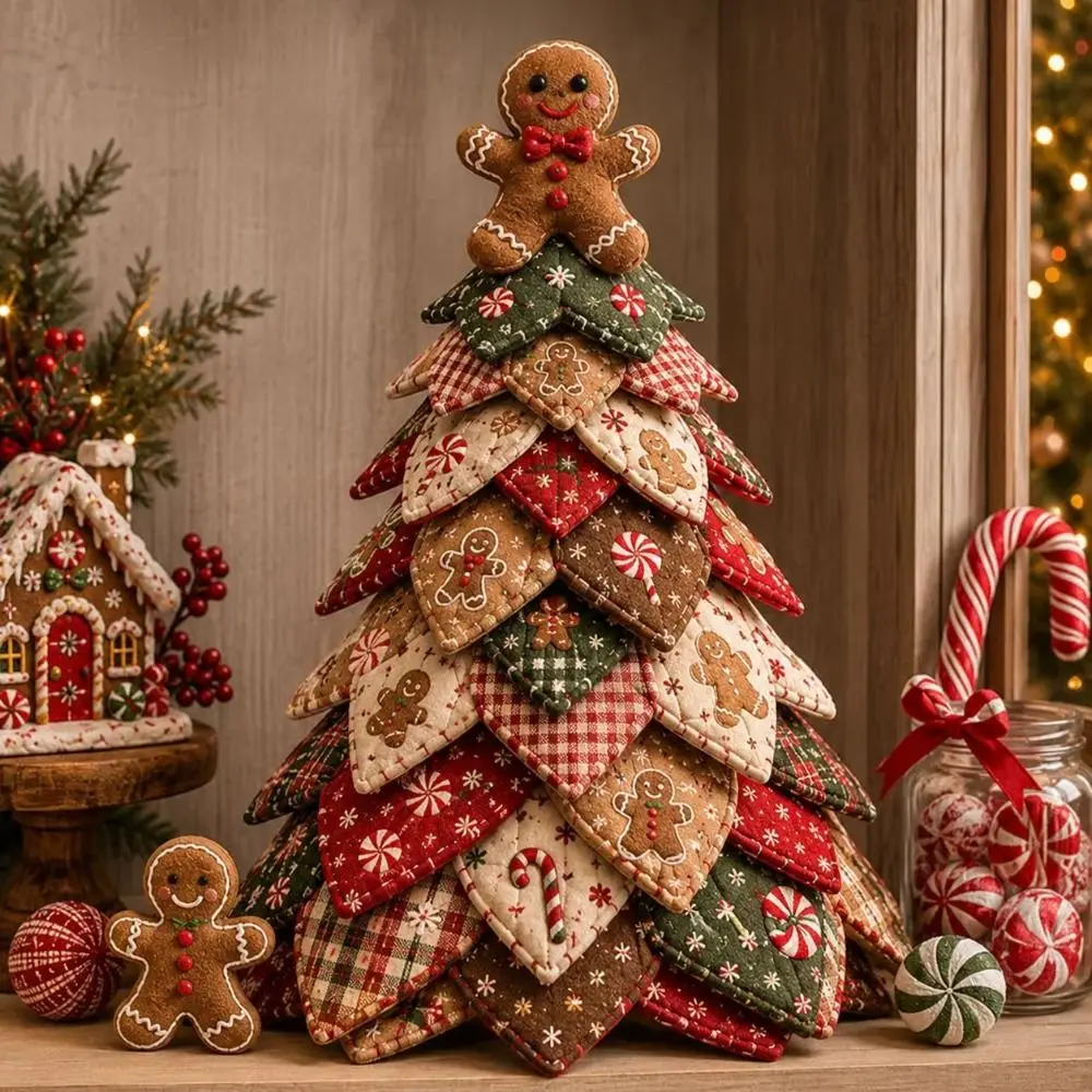 Floral Fabrics Christmas Tree Patchwork Set Creative Design Hanging Kit DIY Sewing Kit Material Pack Home Decoration